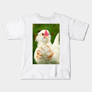 White Barbu d'Uccle bantam chicken Kids T-Shirt